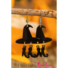 Halloween Witch Hat Alloy Earrings