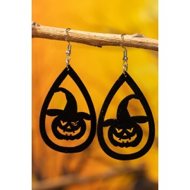Halloween Pumpkin Witch Water Drop Hollow Earrings