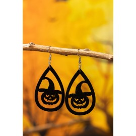 Halloween Pumpkin Witch Water Drop Hollow Earrings