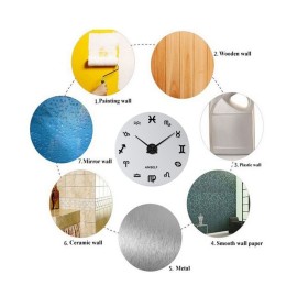 ANSELF DIY Mirror Effect Wall Clock Symbol Sticker Set Acrylic Art Design Home Decoration Black