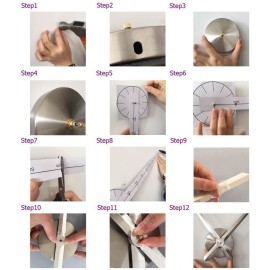 ANSELF DIY Mirror Effect Wall Clock Symbol Sticker Set Acrylic Art Design Home Decoration Black