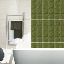 1PC Self Adhesive Retro Tile Stickers Waterproof PVC Removable Wall Stickers Decals for Kitchen Bathroom Home Tidy Protection