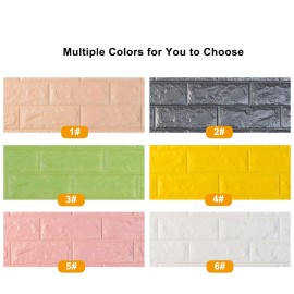600x300mm PE Foam 3D Wall Stickers Brick Pattern Self Adhesive Anti-collision Water-resistant Moistureproof Wallpaper Home Decor Bedroom Living Room TV Wall Background Decoration