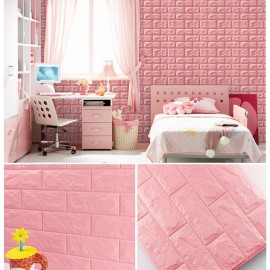 600x300mm PE Foam 3D Wall Stickers Brick Pattern Self Adhesive Anti-collision Water-resistant Moistureproof Wallpaper Home Decor Bedroom Living Room TV Wall Background Decoration