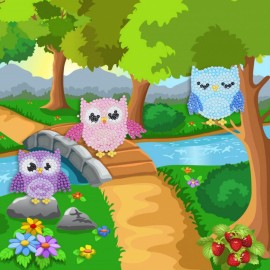 5D DIY Diamond Painting Cute Owls Diamond Painting Kits 6 PCS Diamond Painting Stickers for Kids Adult Beginners