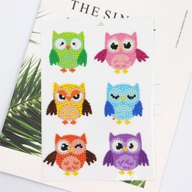 5D DIY Diamond Painting Cute Owls Diamond Painting Kits 6 PCS Diamond Painting Stickers for Kids Adult Beginners