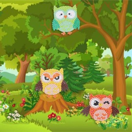 5D DIY Diamond Painting Cute Owls Diamond Painting Kits 6 PCS Diamond Painting Stickers for Kids Adult Beginners