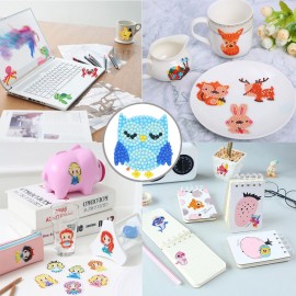 5D DIY Diamond Painting Cute Owls Diamond Painting Kits 6 PCS Diamond Painting Stickers for Kids Adult Beginners