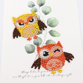 5D DIY Diamond Painting Cute Owls Diamond Painting Kits 6 PCS Diamond Painting Stickers for Kids Adult Beginners