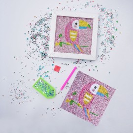 5D DIY Diamond Painting Woodpecker Special Shape Diamond Cute Animals Diamond Painting Kits for Kids Beginner