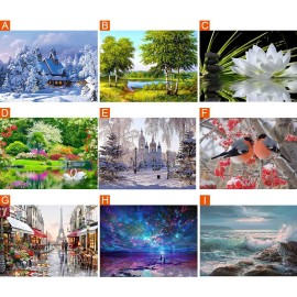 Diamond Painting DIY 5D Flowers Diamond Painting Cube Round Shape Diamond Paintings Kits Arts Craft for Room Wall Decoration