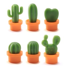 6Pcs Refrigerator Magnets Cactus Shaped Cute Fridge Magnets Refrigerator Stickers for Whiteboard Cabinets Notes Calendar Office House Decoration