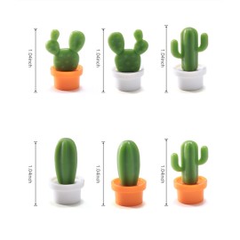 6Pcs Refrigerator Magnets Cactus Shaped Cute Fridge Magnets Refrigerator Stickers for Whiteboard Cabinets Notes Calendar Office House Decoration