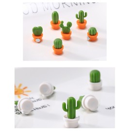 6Pcs Refrigerator Magnets Cactus Shaped Cute Fridge Magnets Refrigerator Stickers for Whiteboard Cabinets Notes Calendar Office House Decoration