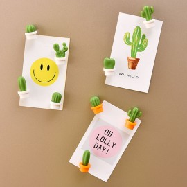 6Pcs Refrigerator Magnets Cactus Shaped Cute Fridge Magnets Refrigerator Stickers for Whiteboard Cabinets Notes Calendar Office House Decoration