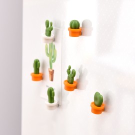 6Pcs Refrigerator Magnets Cactus Shaped Cute Fridge Magnets Refrigerator Stickers for Whiteboard Cabinets Notes Calendar Office House Decoration