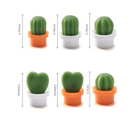 6Pcs Refrigerator Magnets Cactus Shaped Cute Fridge Magnets Refrigerator Stickers for Whiteboard Cabinets Notes Calendar Office House Decoration