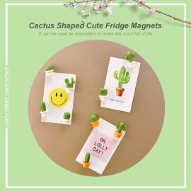 6Pcs Refrigerator Magnets Cactus Shaped Cute Fridge Magnets Refrigerator Stickers for Whiteboard Cabinets Notes Calendar Office House Decoration