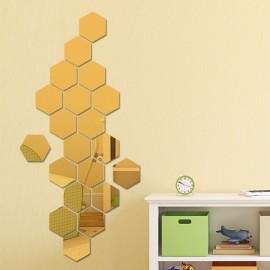 12 Pieces Removable Acrylic Mirror Setting Wall Sticker Decal for Home Living Room Bedroom Decor (12.6×11×6.3cm/5.0×4.3×2.5in)