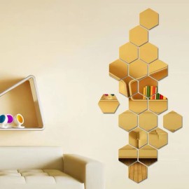 12 Pieces Removable Acrylic Mirror Setting Wall Sticker Decal for Home Living Room Bedroom Decor (12.6×11×6.3cm/5.0×4.3×2.5in)