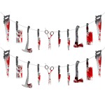 Halloween Bloody Banner Scary Knife Hanging Banner Decor Halloween Bloody Weapons Garland Banner for Halloween Party Decorations Zombie Party Supplies