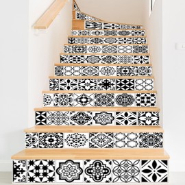 13PCS DIY Staircase Stickers Beautiful Scenery Pattern Self-Adhesive Stairway Decals Removable Staircase Steps Stickers for Home Staircase Decorations