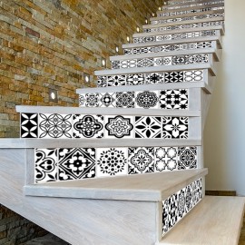 13PCS DIY Staircase Stickers Beautiful Scenery Pattern Self-Adhesive Stairway Decals Removable Staircase Steps Stickers for Home Staircase Decorations