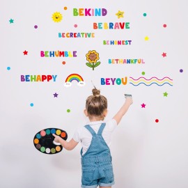 3 Sheets Cute Wall Decals DIY English Inspirational Phrases Theme Boys Kids Room Wall Stickers Removable Vinyl Wall Art Decor for Home Kindergarten Nursery Decorations