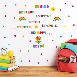 3 Sheets Cute Wall Decals DIY English Inspirational Phrases Theme Boys Kids Room Wall Stickers Removable Vinyl Wall Art Decor for Home Kindergarten Nursery Decorations