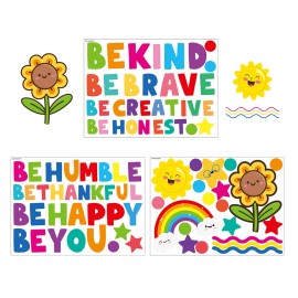 3 Sheets Cute Wall Decals DIY English Inspirational Phrases Theme Boys Kids Room Wall Stickers Removable Vinyl Wall Art Decor for Home Kindergarten Nursery Decorations