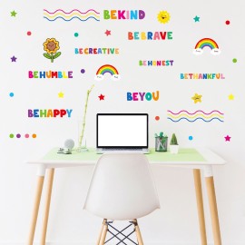 3 Sheets Cute Wall Decals DIY English Inspirational Phrases Theme Boys Kids Room Wall Stickers Removable Vinyl Wall Art Decor for Home Kindergarten Nursery Decorations