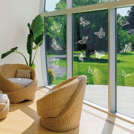 4 Sheets Anti-Collision Window Stickers DIY Butterfly Theme Window Clings Removable PVC Glass Stickers for Bird Strikes