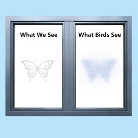 4 Sheets Anti-Collision Window Stickers DIY Butterfly Theme Window Clings Removable PVC Glass Stickers for Bird Strikes