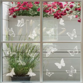 4 Sheets Anti-Collision Window Stickers DIY Butterfly Theme Window Clings Removable PVC Glass Stickers for Bird Strikes