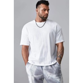 White Skull Abstract Print Short Sleeve Men's Oversized T-shirt