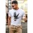 White Eagle Rose Print Short Sleeve Men's Graphic Tee