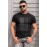 Black US Flag Printed Sheath Fit Short Sleeve Men's Graphic Tee