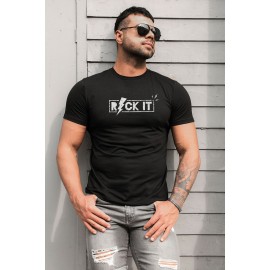 Black Rock It Lightning Print Short Sleeve Men's Graphic Tee