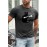 Gray Cat Letter Graphic Print Short Sleeve Men's T Shirt