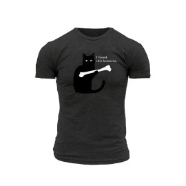 Gray Cat Letter Graphic Print Short Sleeve Men's T Shirt