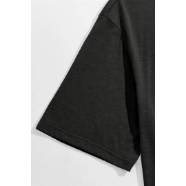 Gray Cat Letter Graphic Print Short Sleeve Men's T Shirt