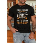 Black Men's Letters Graphic Printed Slim Fit Short Sleeve T Shirt