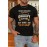 Black Men's Letters Graphic Printed Slim Fit Short Sleeve T Shirt
