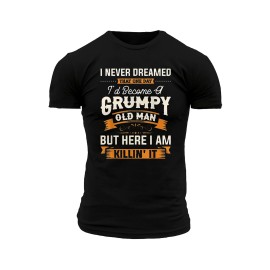 Black Men's Letters Graphic Printed Slim Fit Short Sleeve T Shirt
