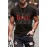 Black Valentine LOVE Letter Print Short Sleeve Men's T-shirt