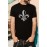 Black Letter Graphic Print Slim-fit Short Sleeve Men's T-shirt