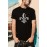 Black Letter Graphic Print Slim-fit Short Sleeve Men's T-shirt