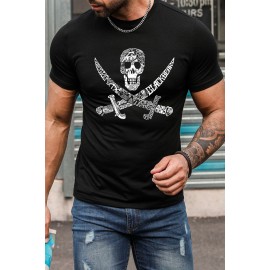 Black Men Solid T Shirt with Ghost Print