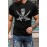 Black Men Solid T Shirt with Ghost Print