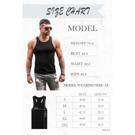 Black Men's LET'S GO BRANDON Letters Print Sleeveless Top